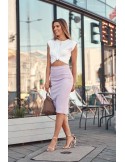 Ribbed fitted skirt/dress lavender FG542 - Online store - Boutique